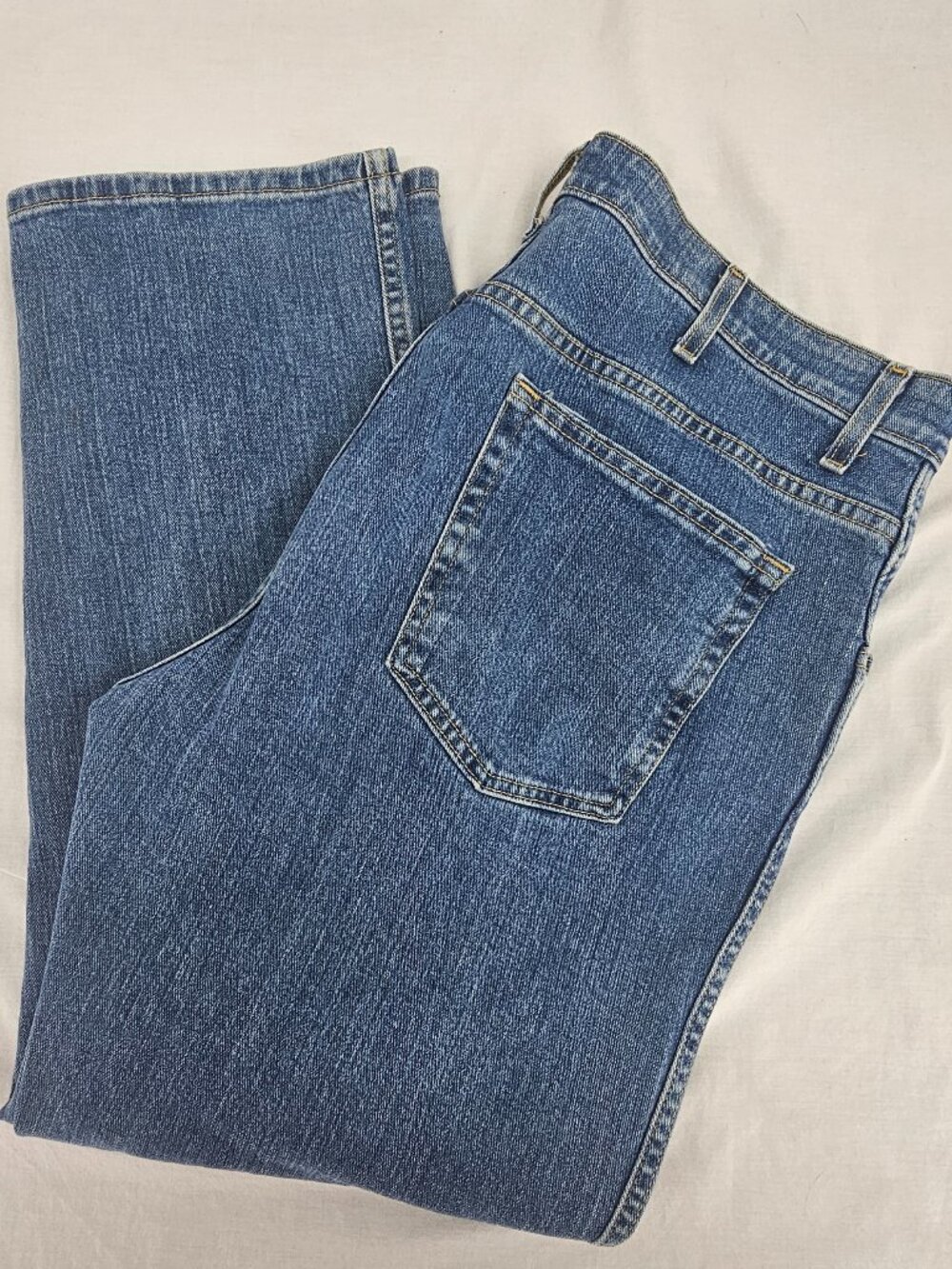 Faded Glory Medium Wash 5 Pocket Straight Leg Jeans Flex Waist Men's 40 x 29